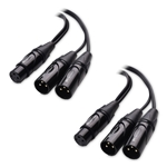 Cable Matters 2-Pack, XLR3 Female to Dual XLR3 Male Y-Splitter Cable - 0.5m/18In.