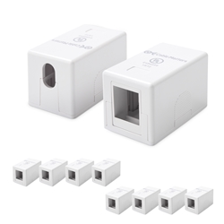 Cable Matters [UL Listed] 10-Pack 1-Port Keystone Jack Surface Mount Box in White - CLONED