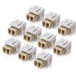 Cable Matters 10-Pack LC Duplex Multimode Fiber Keystone Jack in Ivory