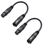 Cable Matters 2-Pack, 3 Pin Male XLR to 5 Pin Female XLR DMX Adapter - 6 Inches
