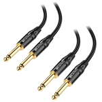 Cable Matters 2-Pack, Braided 1/4 Inch TS Guitar Cable