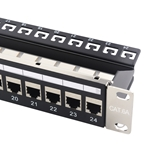 Cable Matters 1U 24-Port STP Shielded Cat 6A  Ethernet Patch Panel with Inline Keystone