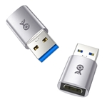 2-Pack, 10Gbps USB-A Male to USB-C Female Adapter