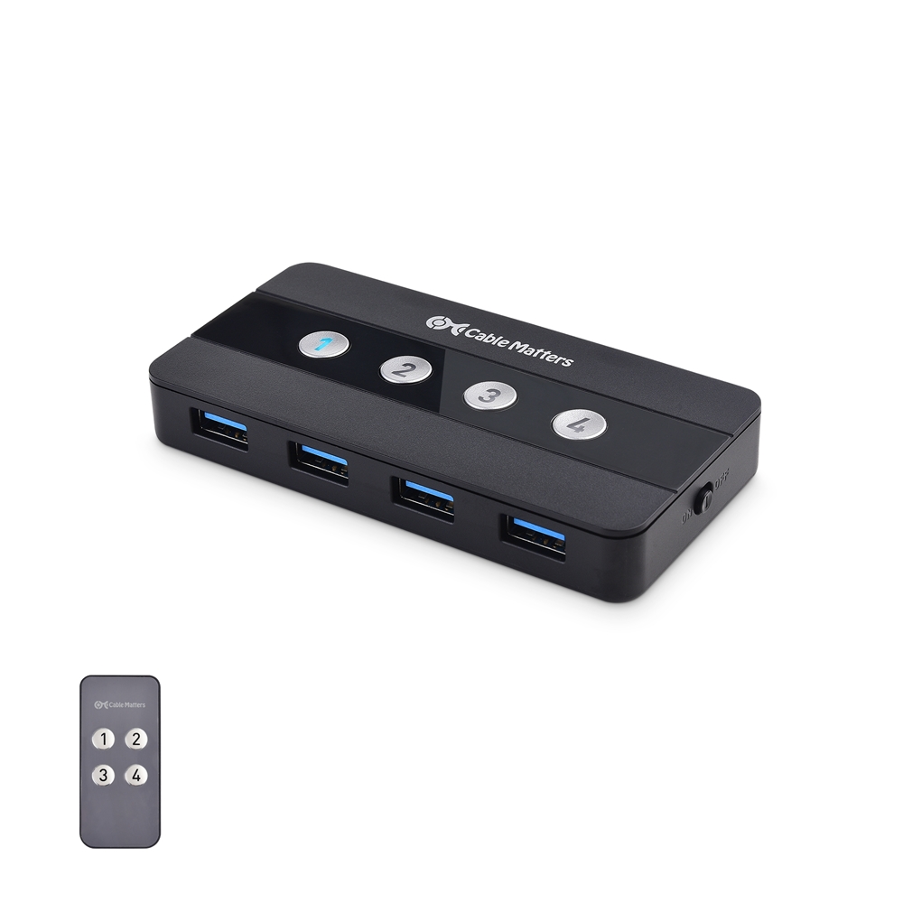 USB Switch(USB3.0) 2 in 4 out with desktop controller 2 in 4 out