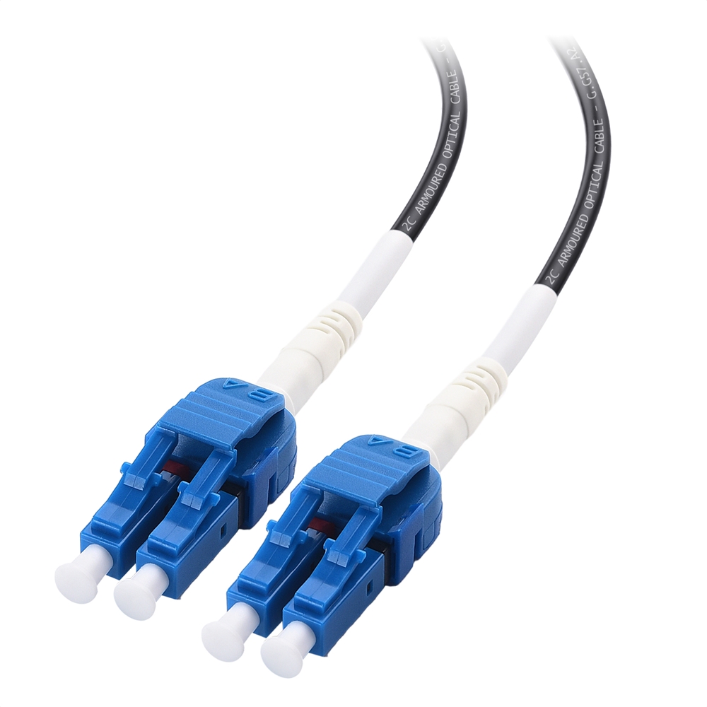 Armored LC To LC Duplex OS2 9/125 Single Mode Fiber Optic Patch Cable