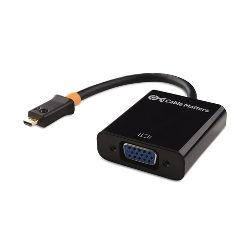 Active Micro HDMI to VGA Adapter with Audio in Black