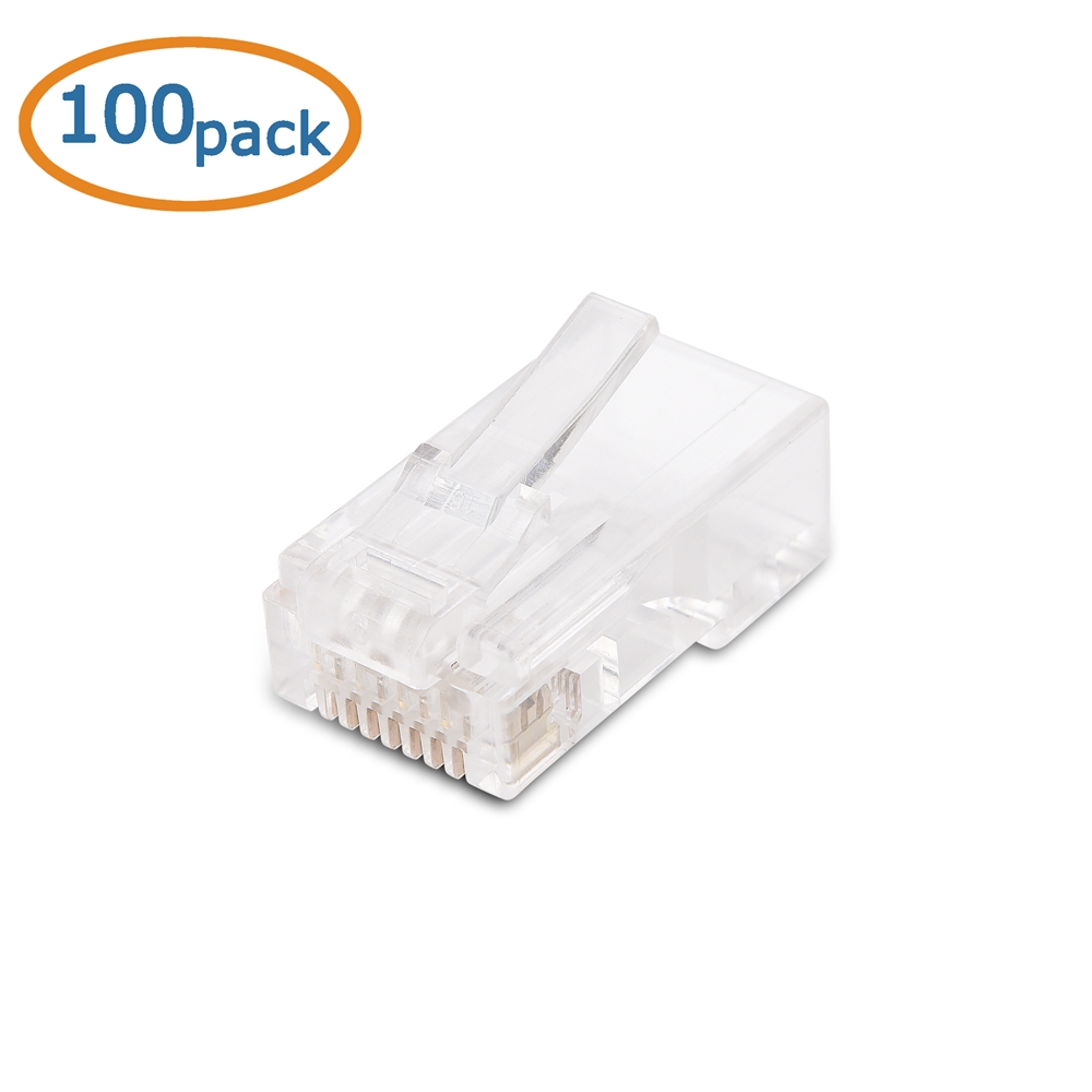 Cable Matters 100-Pack Cat 6 RJ45 Modular Plugs for Large Diameter