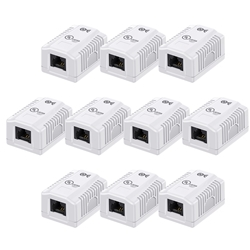 Cable Matters [UL Listed] 10-Pack Cat6 RJ45 Surface Mount Box 1-Port in White