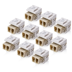 Cable Matters 10-Pack LC Duplex Multimode Fiber Keystone Jack in Ivory