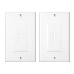 Cable Matters 2-Pack, 1-Gang Cable Pass-Through Plate with Decorative Wall Plate
