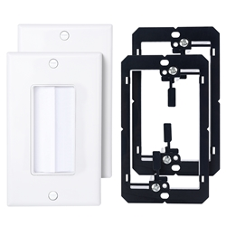 Cable Matters 2-Pack, 1-Gang Cable Pass-Through Brush Wall Plate with Bracket