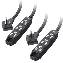 Cable Matters 2-Pack, 3-Outlet Extension Cord with Low Profile Plug