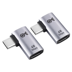 Cable Matters 2-Pack, 40Gbps USB-C Flat Right Angle Adapter