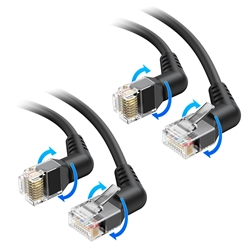 2-Pack, Cat 6 RJ45 Patch Cable with Rotatable RJ45 Connectors