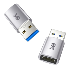 2-Pack, 10Gbps USB-A Male to USB-C Female Adapter