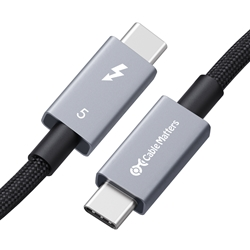 [Intel Certified] 80Gbps Premium Braided Thunderbolt 5 Cable with up to 120Gbps Bandwidth Boost and 240W Charging