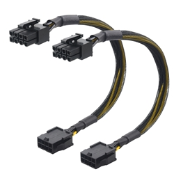 2-Pack, 8 Pin PCIe Male to Female Power Extension Cord