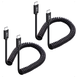 2-Pack, Coiled USB-C® 60W Charging Cable