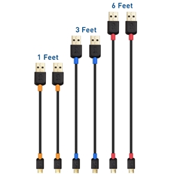 6 Pack Usb To Micro Usb Cable In 136 Ft
