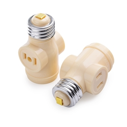 Cable Matters [UL Listed] 2-Pack Light Socket Adapter with 2x AC Outlets