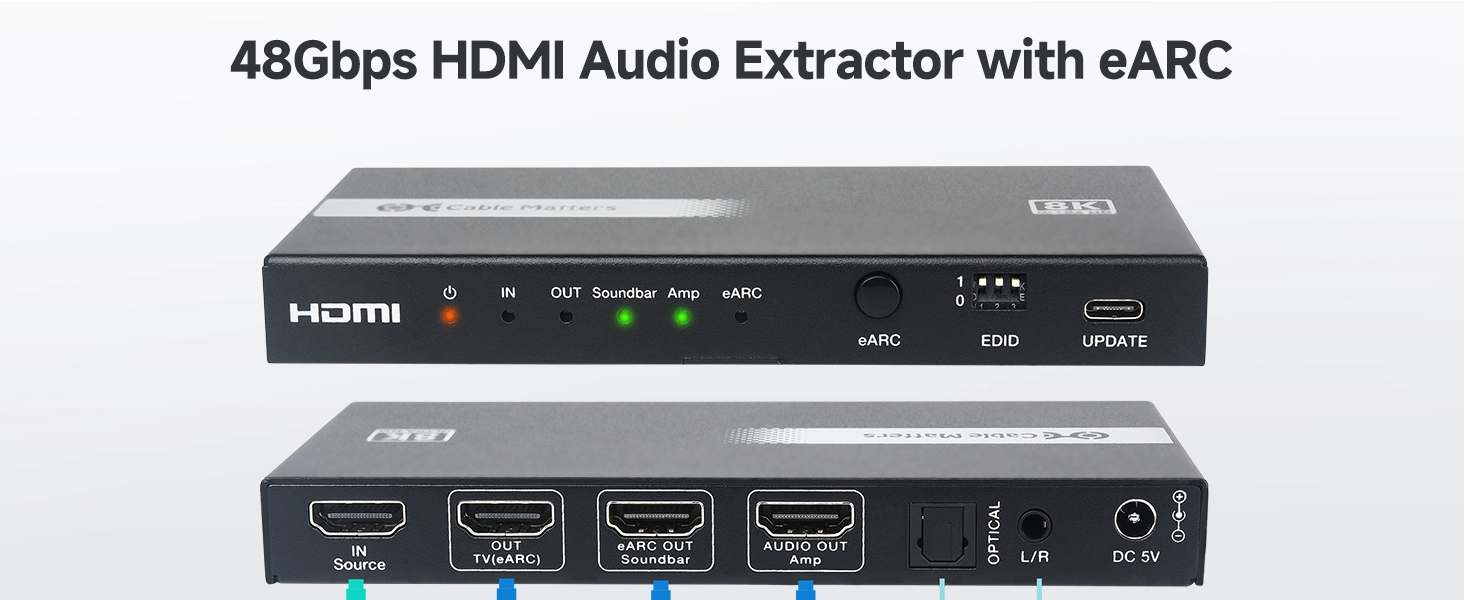 48Gbps HDMI Audio Extractor with eARC