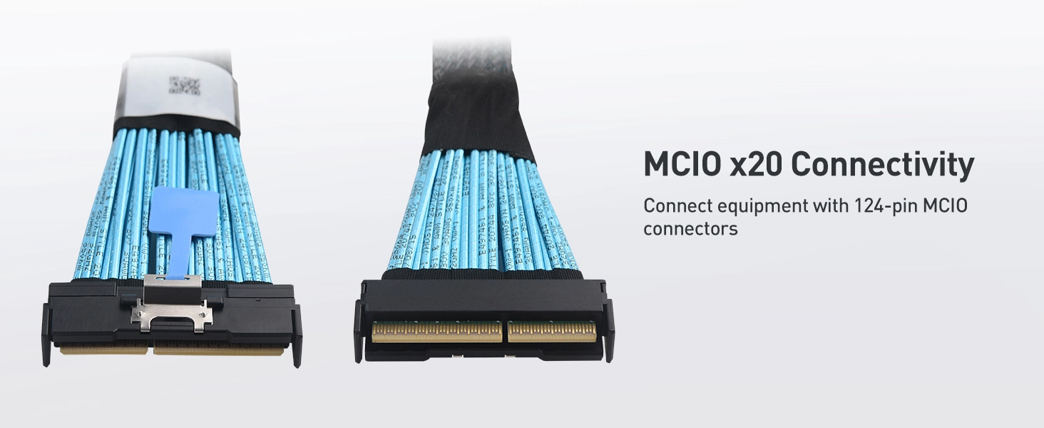 MCIO x20 124 Pin Cable - 2.8 ft/0.85m