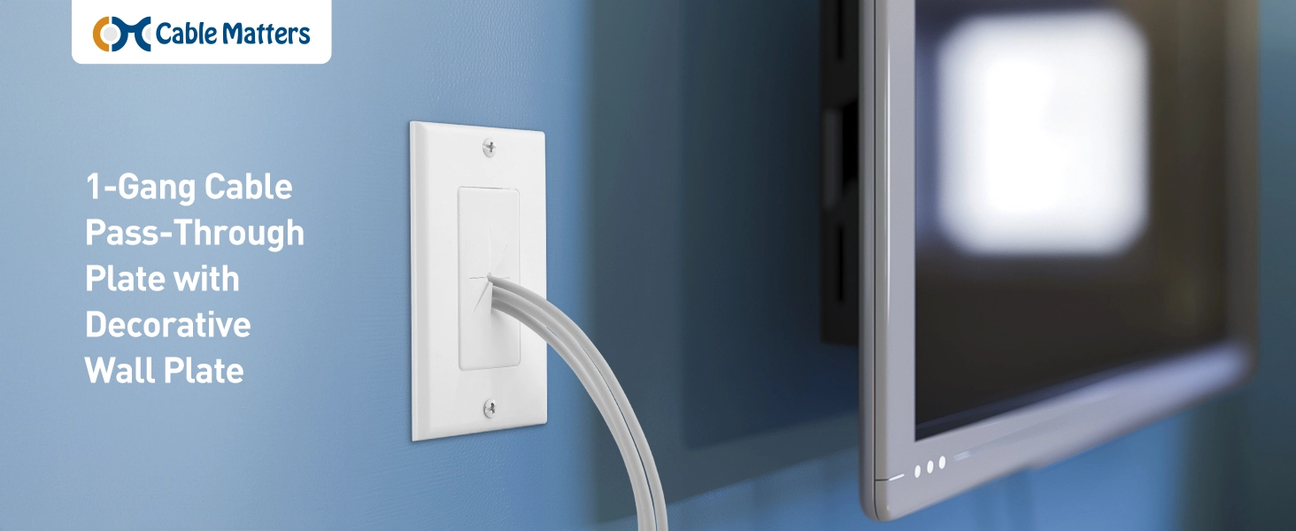 1-Gang Wall Cable Pass Through Wall Plates t