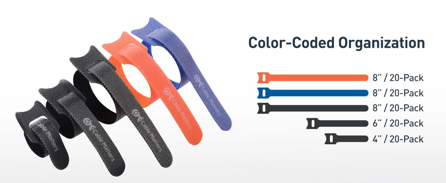 Hook-and-Loop Reusable Cable Ties 