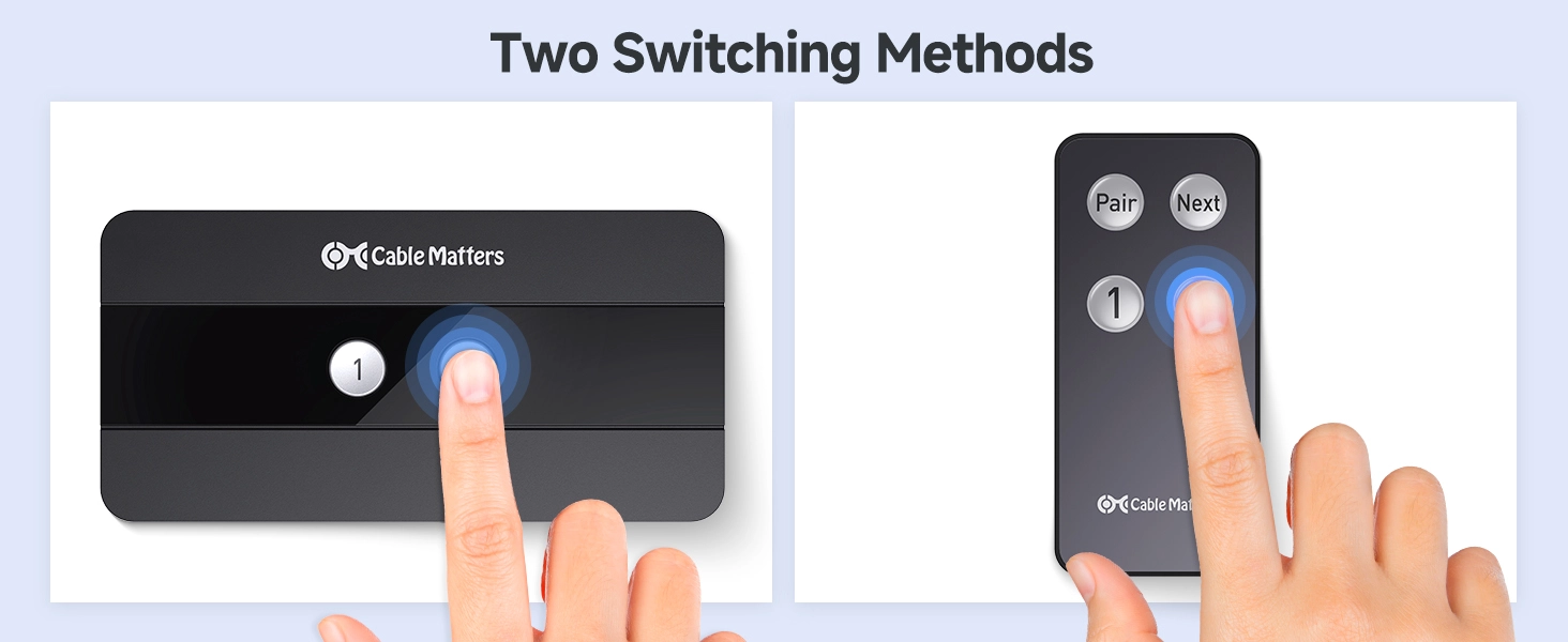 USB C switch with remote control for sharing USB-A and USB-C peripherals