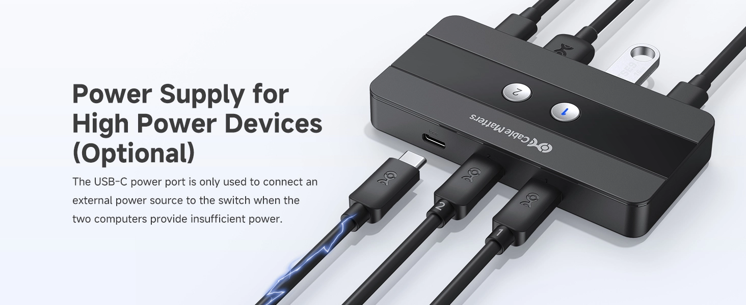 USB C switch with remote control for sharing USB-A and USB-C peripherals