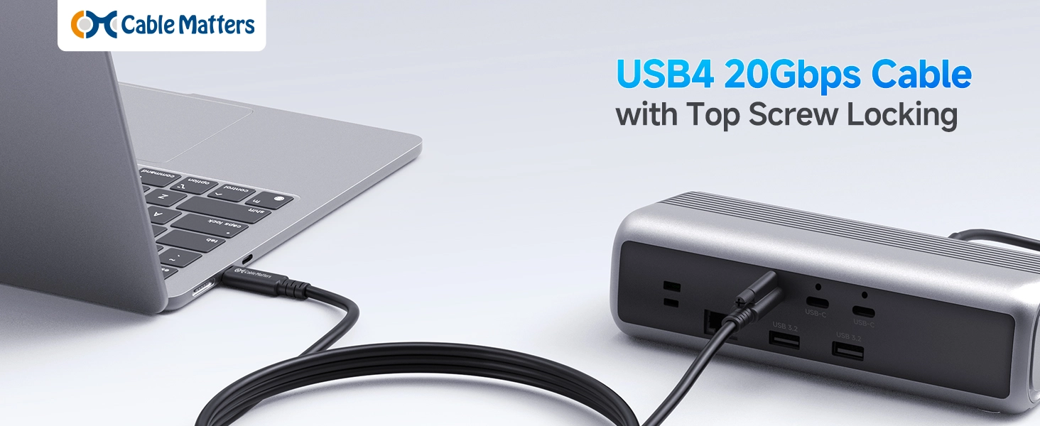 	USB4 20Gbps Cable with Top Screw Locking