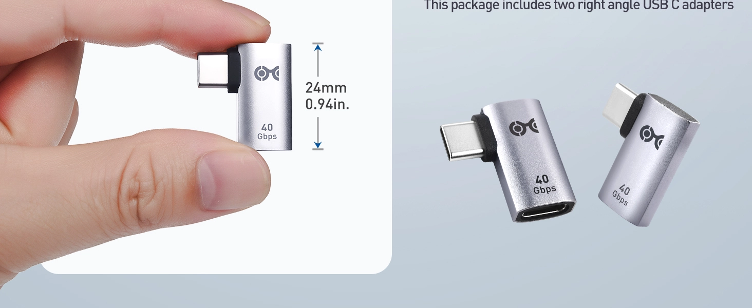 40Gbps Flat Right Angle USB C Adapter