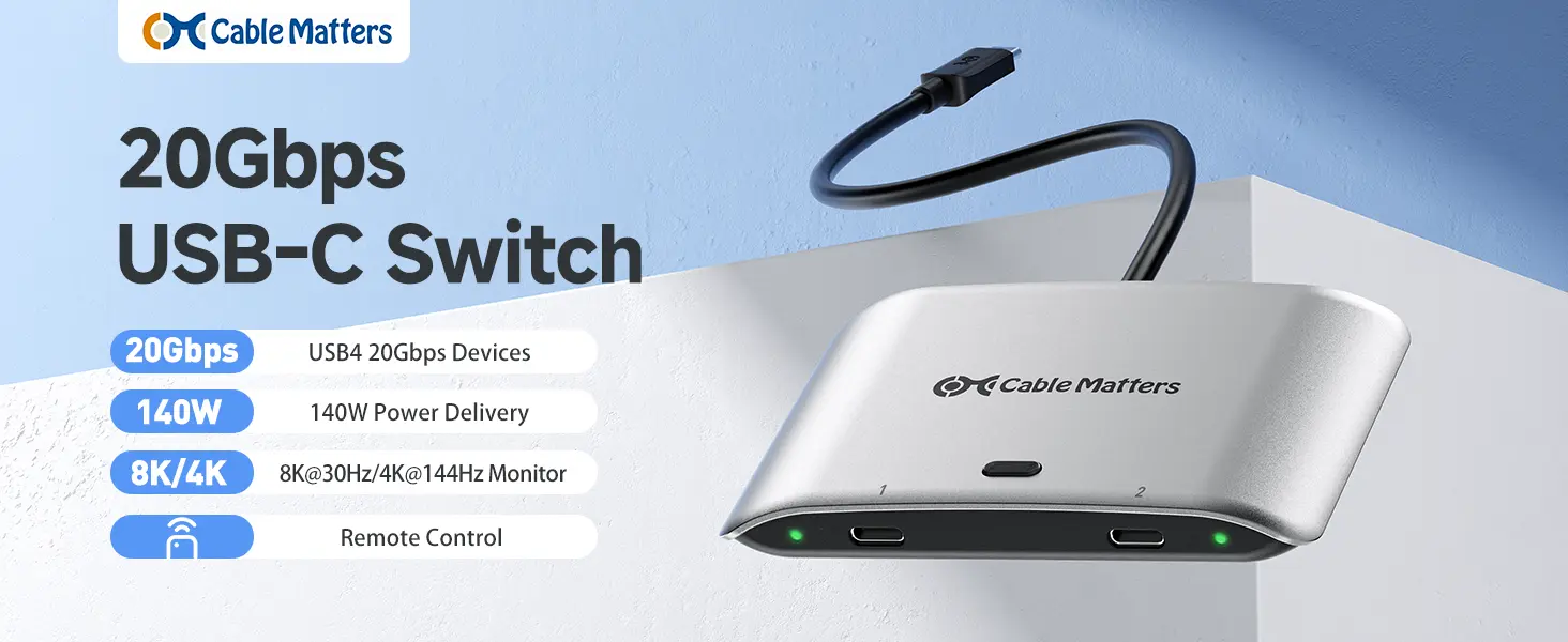 20Gbps USB C Switch for 2 Computers