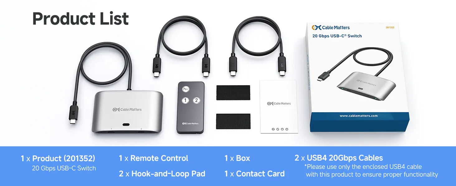 20Gbps USB C Switch for 2 Computers