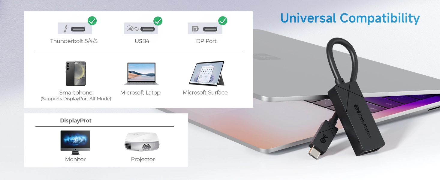 USB C to DisplayPort 1.4 Adapter