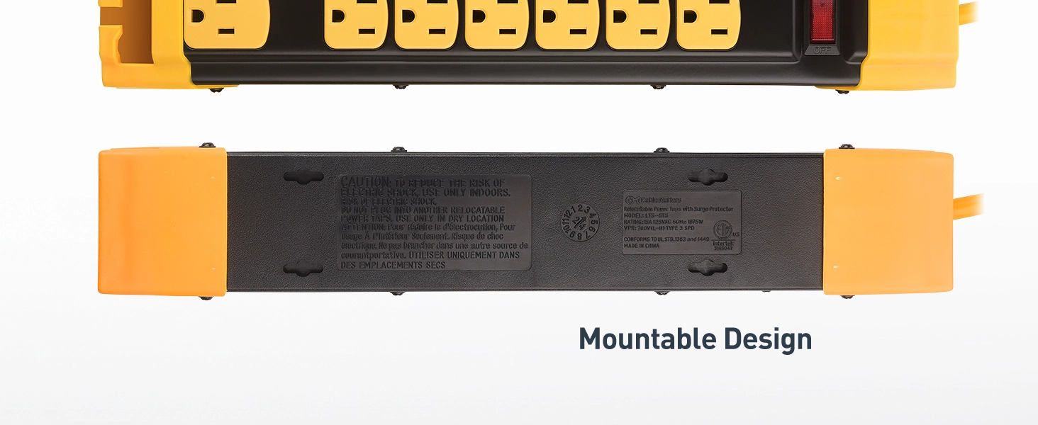  7-Outlet Heavy Duty Surge Protector Power Strip 