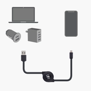 Cable Matters 2-Pack Retractable USB-C Charging Cable