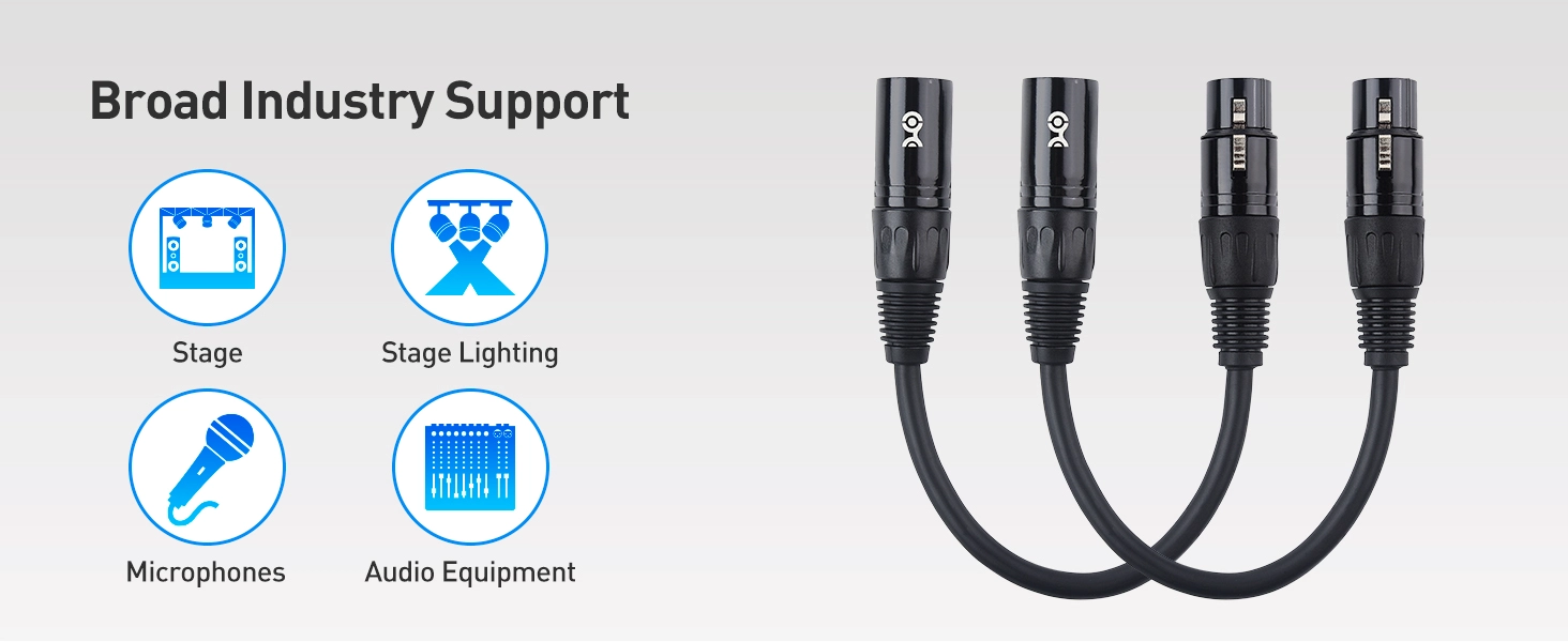 3 Pin to 5 Pin DMX Lighting Cable