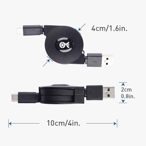 Cable Matters 2-Pack Retractable USB-C Charging Cable