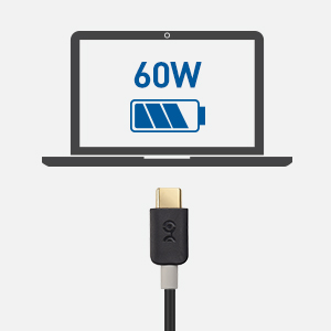 Charge a smartphone or laptop with USB-C up to 60 watts