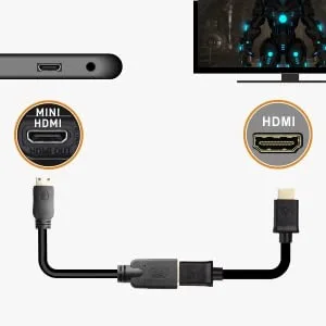 Cable Matters 2-Pack Mini HDMI to HDMI Adapter (HDMI to Mini HDMI Adapter)  6 Inches with 4K and HDR Support for Raspberry Pi Zero and More
