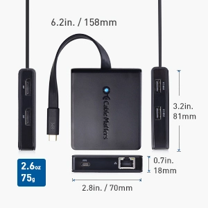  Cable Matters USB C Hub with Dual DisplayPort