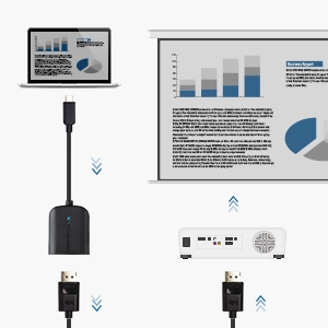 USB C to DisplayPort Adapter with 8K HDR DisplayPort 1.4 - USB Type C and Thunderbolt 3 Port