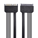 Cable Matters 2-Pack SATA 22-Pin (7+15) Power & Data Extension Cable - 20 Inches