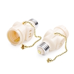 Cable Matters 2-Pack 125V/660W Light Bulb Socket Adapter with 2x AC Outlets & Pull Chain
