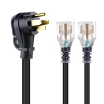 Cable Matters LED-Lit 4 Prong 50 Amp to 20 Amp Adapter - 2.5 Feet