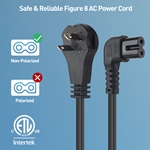Cable Matters 2-Pack, 18AWG 2 Prong Low-Profile Power Cord