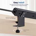 Cable Matters Desk Mount 2-Outlet Power Strip with 65W GaN USB-C Fast Charger - 6ft