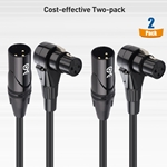 Cable Matters 2-Pack, 90 Degree Angled XLR to XLR Microphone Cable
