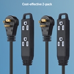 Cable Matters 2-Pack, 3-Outlet Power Strip with 360 Degree Rotating Plug